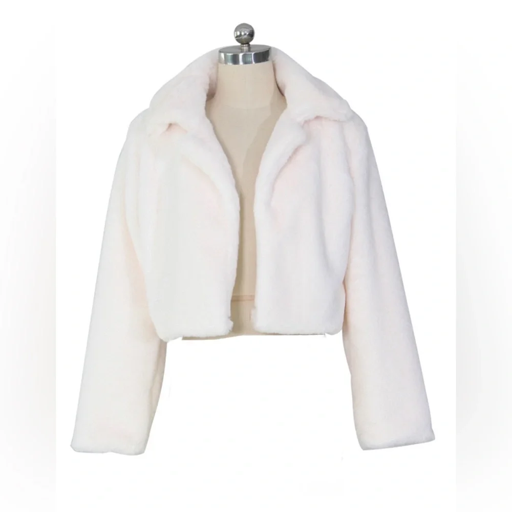 Faux Fur Waist Jacekt - Picture 1 of 3